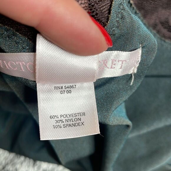 90s Y2K Vintage Victorias Secret Brown Velvet and Lace Slip Dress Backless Large - Picture 6 of 6